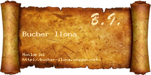 Bucher Ilona névjegykártya